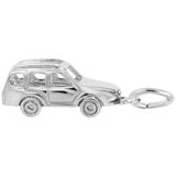 14K White Gold European Taxi Cab Charm by Rembrandt Charms