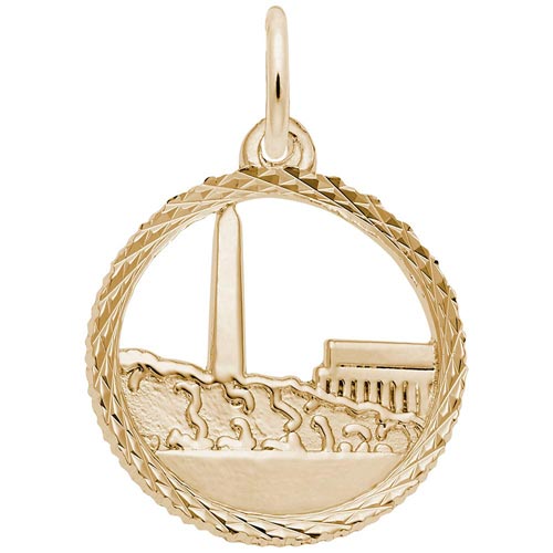 14K Gold Washington Monument Disc Charm by Rembrandt Charms 14K Gold Washington Monument Disc Charm by Rembrandt Charms