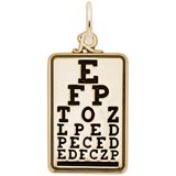 14k Gold Eye Exam Chart Charm by Rembrandt Charms