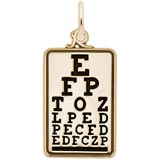 Gold Plated Eye Exam Chart Charm by Rembrandt Charms