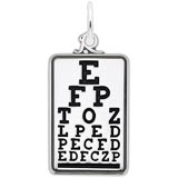 14K White Gold Eye Exam Chart Charm by Rembrandt Charms