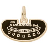 10K Gold Black Jack Table Charm by Rembrandt Charms