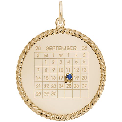 14k Gold Birthstone Calendar Disc Charm by Rembrandt Charms