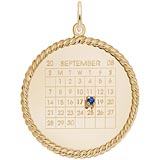 Gold Plate Birthstone Calendar Disc Charm by Rembrandt Charms