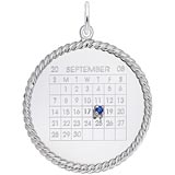 14k White Gold Birthstone Calendar Disc Charm by Rembrandt Charms