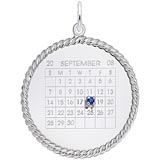 Sterling Silver Birthstone Calendar Disc Charm by Rembrandt Charms