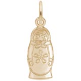 Gold Plate Matryoshka Doll Accent Charm by Rembrandt Charms