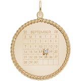 Gold Plate Diamond Rope Calendar Charm by Rembrandt Charms