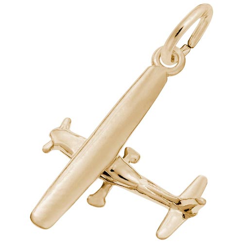 14K Gold Single Engine Airplane Charm by Rembrandt Charms