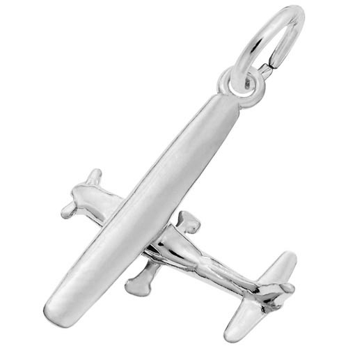 14K White Gold Single Engine Airplane Charm by Rembrandt Charms