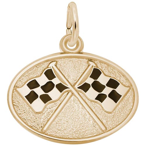 14k Gold Racing Flags Charm by Rembrandt Charms 14k Gold Racing Flags Charm by Rembrandt Charms