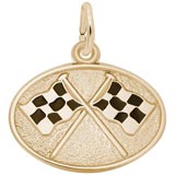 10k Gold Racing Flags Charm by Rembrandt Charms
