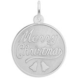 14K White Gold Merry Christmas Charm by Rembrandt Charms