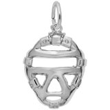 14K White Gold Catcher's Mask Charm by Rembrandt Charms