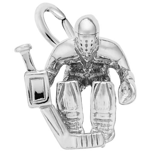 14K White Gold Hockey Goalie Charm by Rembrandt Charms