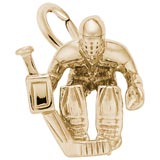 10K Gold Hockey Goalie Charm by Rembrandt Charms