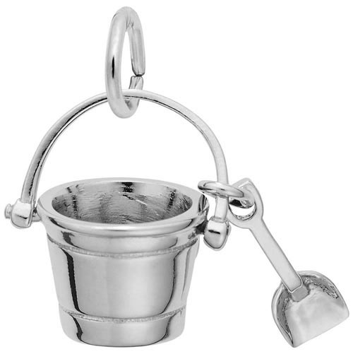 14K White Gold Pail and Shovel Charm by Rembrandt Charms 14K White Gold Pail and Shovel Charm by Rembrandt Charms