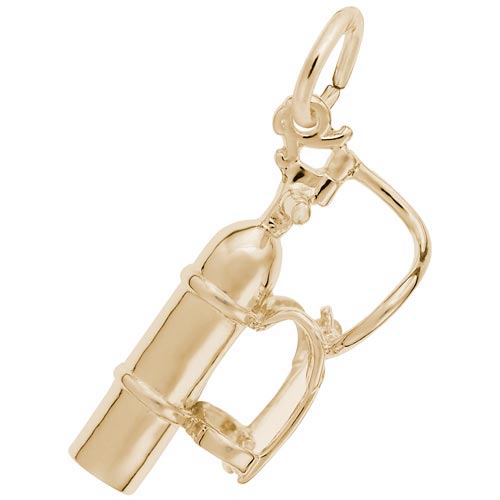 Gold Plated Scuba Tank Charm by Rembrandt Charms Gold Plated Scuba Tank Charm by Rembrandt Charms