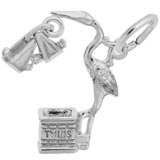 14K White Gold It's Twins Stork Charm by Rembrandt Charms