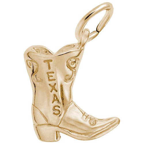Gold Plated Texas Boot Charm by Rembrandt Charms