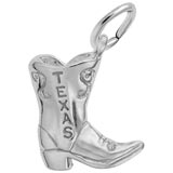 14K White Gold Texas Boot Charm by Rembrandt Charms