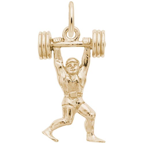 14K Gold Weight Lifter Charm by Rembrandt Charms 14K Gold Weight Lifter Charm by Rembrandt Charms