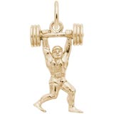 14K Gold Weight Lifter Charm by Rembrandt Charms