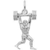 14K White Gold Weight Lifter Charm by Rembrandt Charms