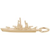 Gold Plate Naval Ship Charm by Rembrandt Charms