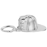 14k White Gold Firefighter Helmet Charm by Rembrandt Charms