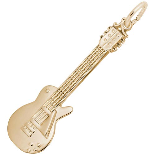 Gold Plated Electric Guitar Charm by Rembrandt Charms Gold Plated Electric Guitar Charm by Rembrandt Charms