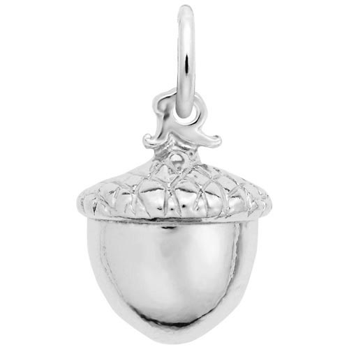 14K White Gold Acorn Charm by Rembrandt Charms