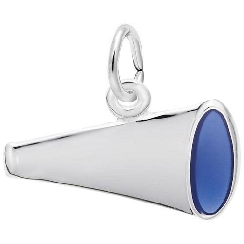 14K White Gold Flat Painted Megaphone Charm by Rembrandt Charms