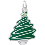 14K White Gold Green Christmas Tree Charm by Rembrandt Charms