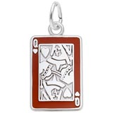 14K White Gold Queen of Hearts Card Charm by Rembrandt Charms