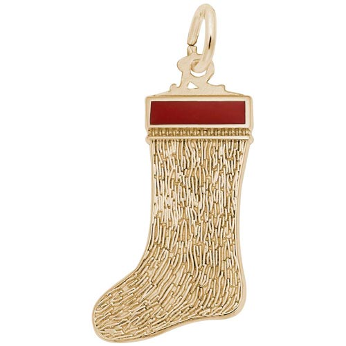 Gold Plated Christmas Stocking Charm by Rembrandt Charms Gold Plated Christmas Stocking Charm by Rembrandt Charms