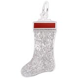 14K White Gold Christmas Stocking Charm by Rembrandt Charms
