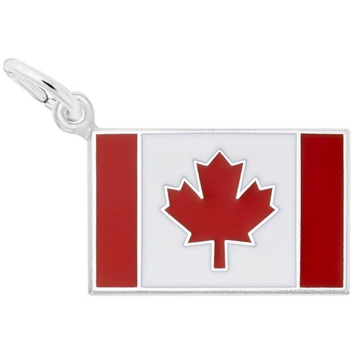 14K White Gold Painted Canadian Flag Charm by Rembrandt Charms 14K White Gold Painted Canadian Flag Charm by Rembrandt Charms