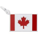 Sterling Silver Painted Canadian Flag Charm by Rembrandt Charms