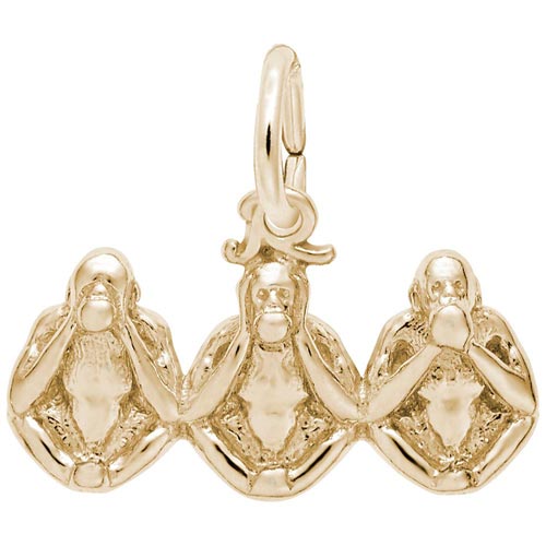14K Gold Three Little Monkeys Charm by Rembrandt Charms