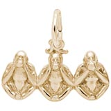 Gold Plate Three Little Monkeys Charm by Rembrandt Charms