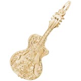 Gold Plated Guitar with Strings Charm by Rembrandt Charms