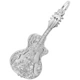 14K White Gold Guitar with Strings Charm by Rembrandt Charms