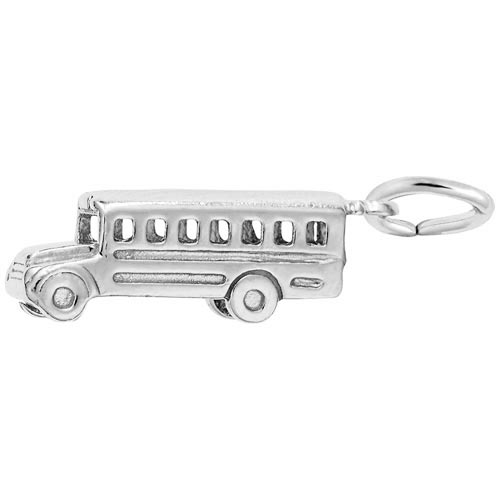 14K White Gold School Bus Charm by Rembrandt Charms