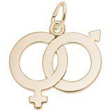 Gold Plate Male and Female Symbol Charm by Rembrandt Charms