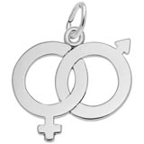 14K White Gold Male and Female Symbol Charm by Rembrandt Charms