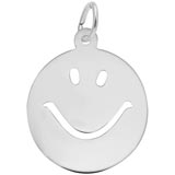 14K White Gold Happy Face Charm by Rembrandt Charms