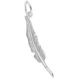 14K White Gold Feather Pen Charm by Rembrandt Charms