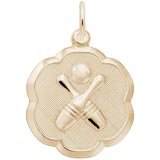10K Gold Bowling Scalloped Disc Charm by Rembrandt Charms