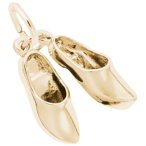 Gold Plate Pair of Clog Shoes Charm by Rembrandt Charms Gold Plate Pair of Clog Shoes Charm by Rembrandt Charms